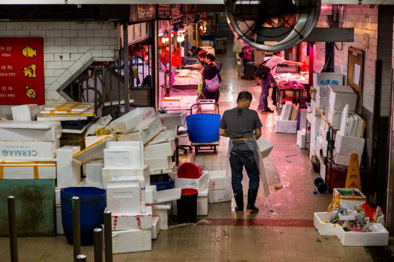 Un marché à Hong-Kong - Poissonniers