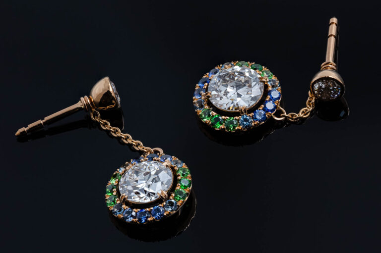Griffon Joailliers - Photographie haute joaillerie - Pierre précieuse - Boucles d'oreilles - Agence photo Nantes